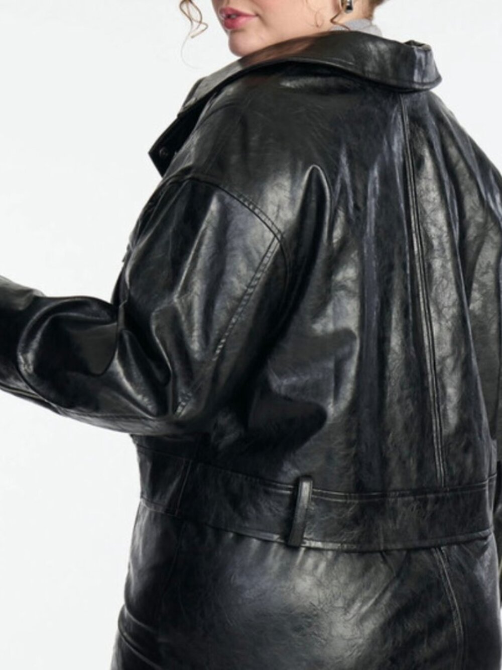 ELOQUII Black Faux Leather Moto Jacket NWT Plus Size Biker - Picture 9 of 10